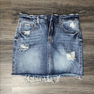 Jean Distressed Skirt